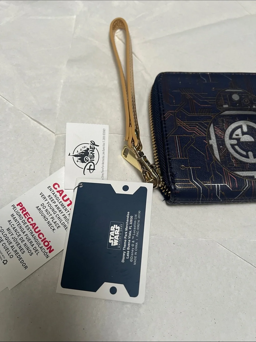 Disney Star Wars Driod Depot Navy Blue Zip Wristlet Wallet